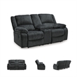 Signature Design by Ashley Draycoll Reclining Loveseat with Console in Slate