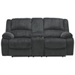 Signature Design by Ashley Draycoll Reclining Loveseat with Console in Slate
