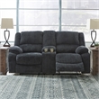 Signature Design by Ashley Draycoll Reclining Loveseat with Console in Slate
