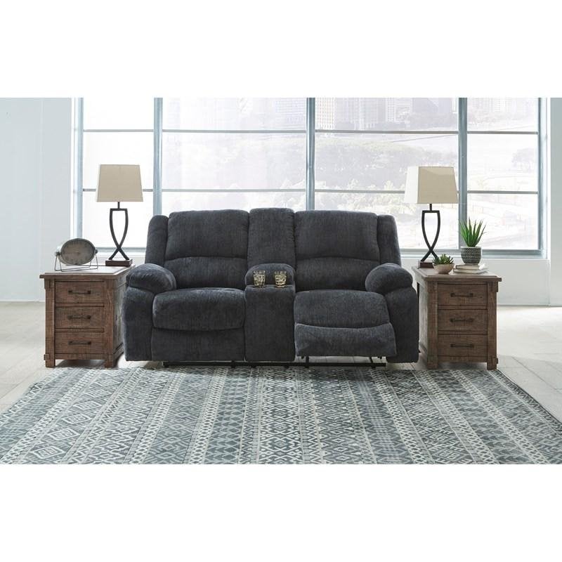 Signature Design by Ashley Draycoll Power Reclining Loveseat in Slate