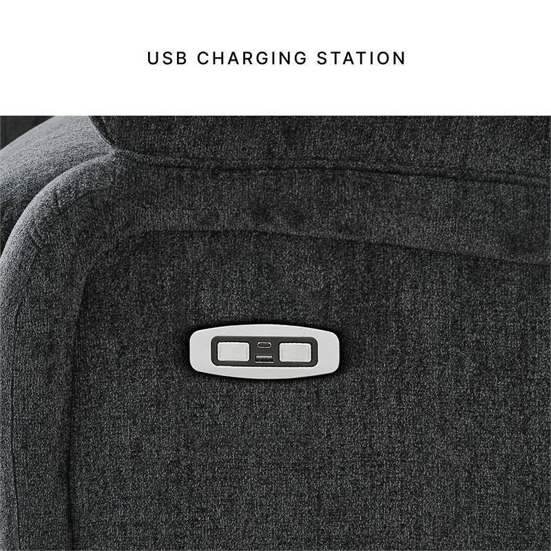 Signature Design by Ashley Draycoll Power Reclining Loveseat in Slate