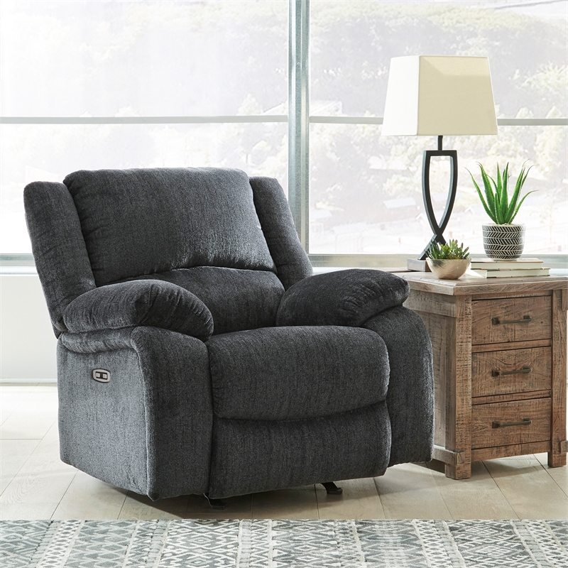 Signature Design by Ashley Draycoll Power Rocker Recliner in Slate