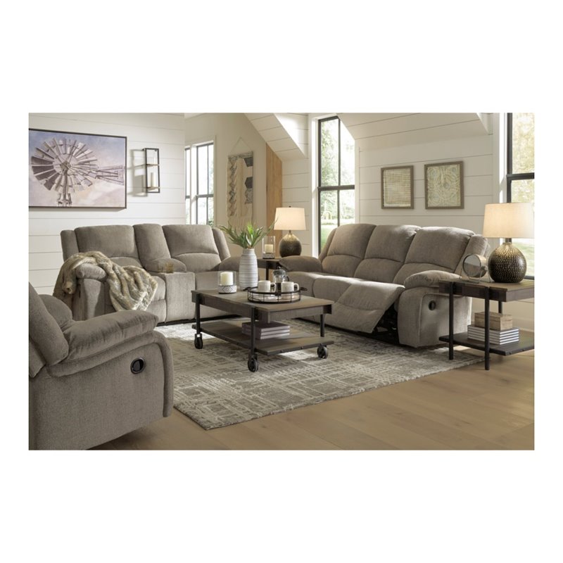 Signature Design by Ashley Draycoll Power Reclining Loveseat in Pewter