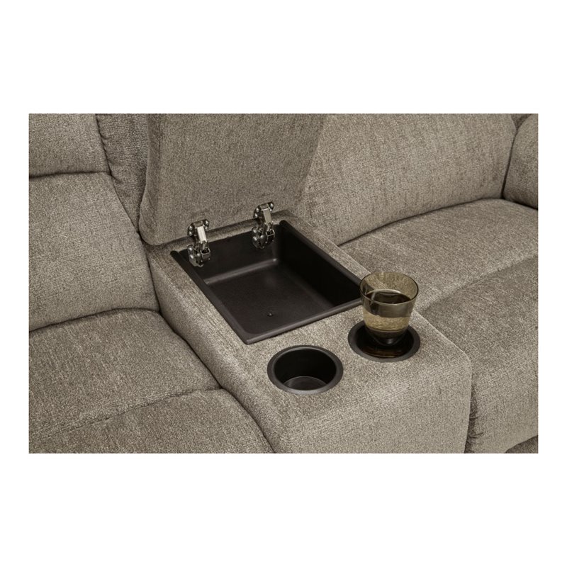 Signature Design by Ashley Draycoll Power Reclining Loveseat in Pewter