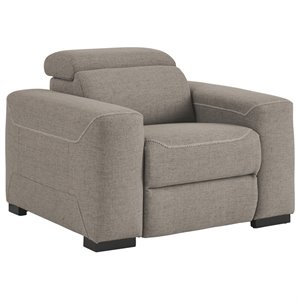 signature design by ashley mabton power recliner in gray