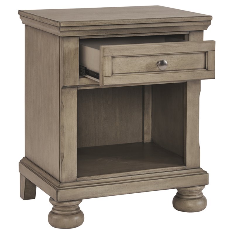 Signature Design by Ashley Lettner 1 Drawer Nightstand in Light Gray