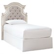 Signature Design by Ashley Realyn Twin Upholstered Panel Headboard in White