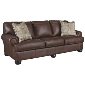 signature design by ashley bearmerton leather sofa in vintage