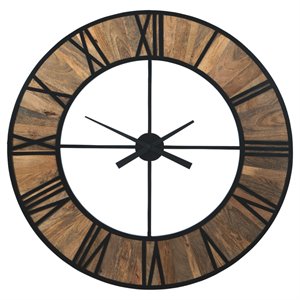 signature design by ashley byram wall clock in natural and black
