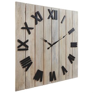 signature design by ashley bronson wall clock in whitewash and black