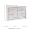 Signature Design by Ashley Paxberry 6 Drawer Dresser in Whitewash