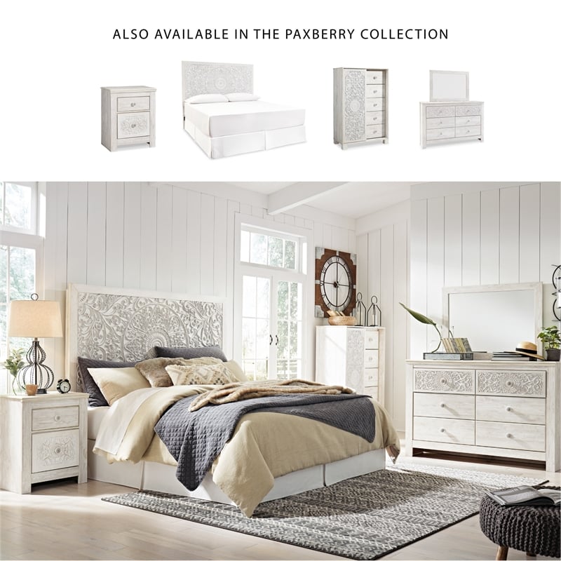 Signature Design by Ashley Paxberry 6 Drawer Dresser in Whitewash