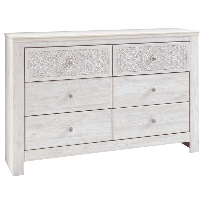 Signature Design by Ashley Paxberry 6 Drawer Dresser in Whitewash