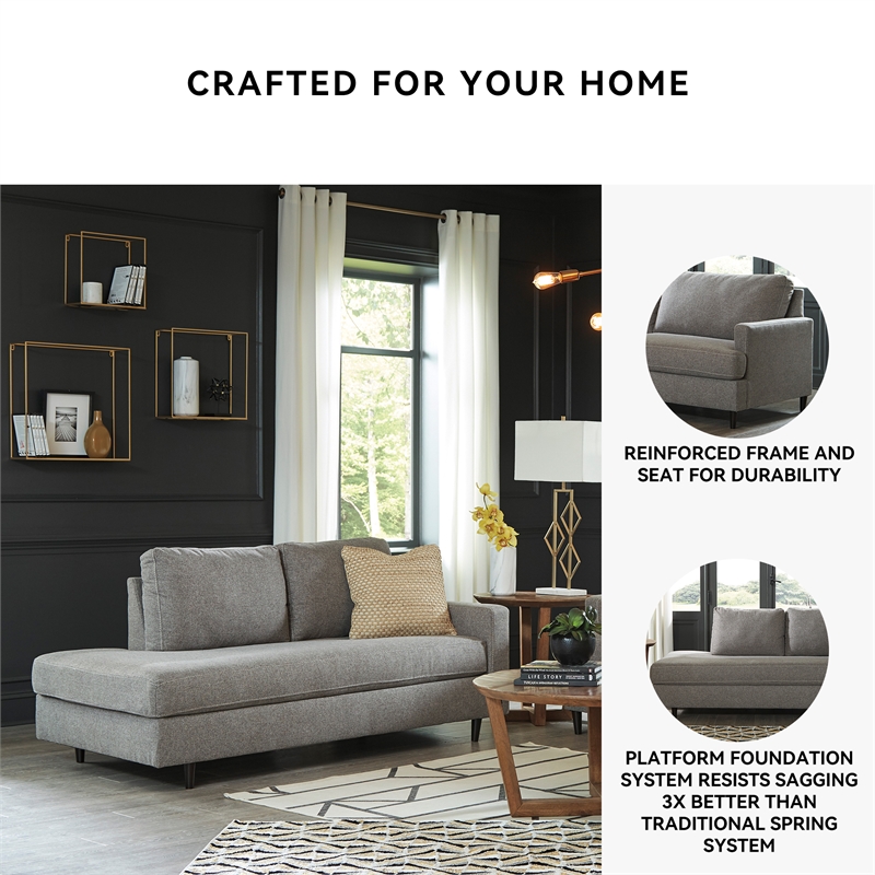 Signature Design by Ashley Lyman Right Arm Corner Chaise in Graphite