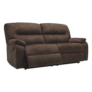 signature design by ashley bolzano 2 seat reclining sofa in coffee
