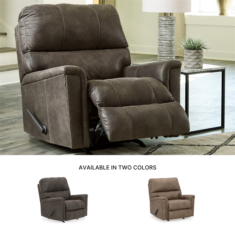 Signature Design by Ashley Navi Rocker Recliner in Smoke