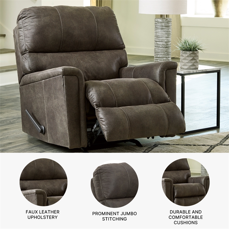 Signature Design by Ashley Navi Rocker Recliner in Smoke