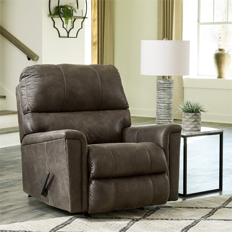 Signature Design by Ashley Navi Rocker Recliner in Smoke