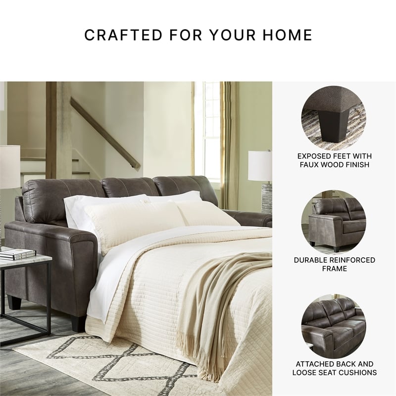 Signature Design by Ashley Navi Queen Sleeper Sofa in Smoke