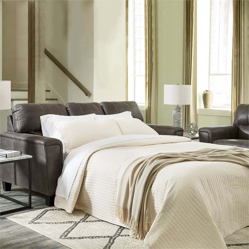 Signature Design by Ashley Navi Queen Sleeper Sofa in Smoke