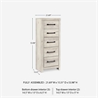 Signature Design by Ashley Cambeck Narrow 5 Drawer Chest in Whitewash