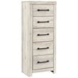 Signature Design by Ashley Cambeck Narrow 5 Drawer Chest in Whitewash