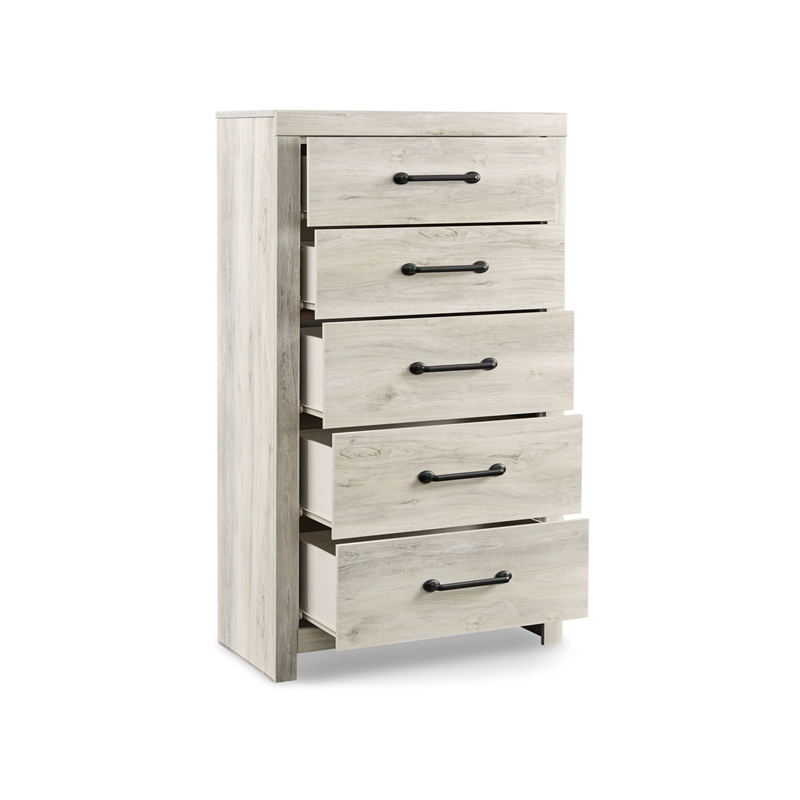 Signature Design by Ashley Cambeck 5 Drawer Chest in Whitewash