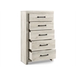 Signature Design by Ashley Cambeck 5 Drawer Chest in Whitewash