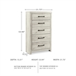 Signature Design by Ashley Cambeck 5 Drawer Chest in Whitewash
