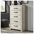 Signature Design by Ashley Cambeck 5 Drawer Chest in Whitewash