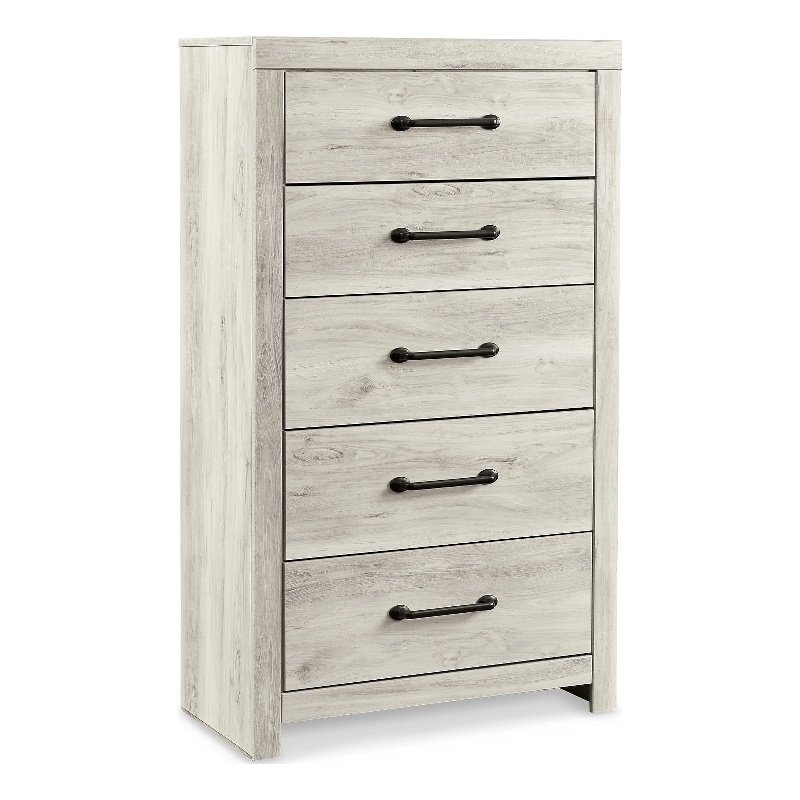 Signature Design by Ashley Cambeck 5 Drawer Chest in Whitewash