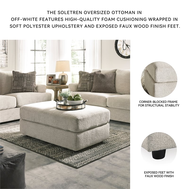 Signature Design by Ashley Soletren Oversized Accent Ottoman in Stone