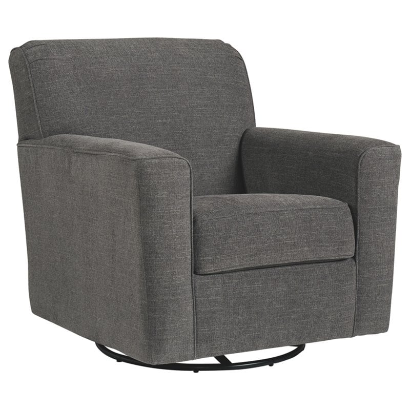 Ashley Alcona Swivel Glider Accent Chair in Charcoal