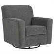 Ashley Alcona Swivel Glider Accent Chair in Charcoal