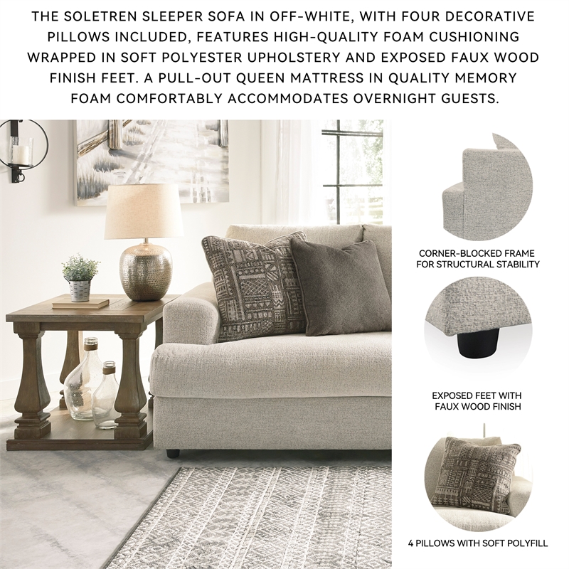 Signature Design by Ashley Soletren Queen Sleeper Sofa in Stone