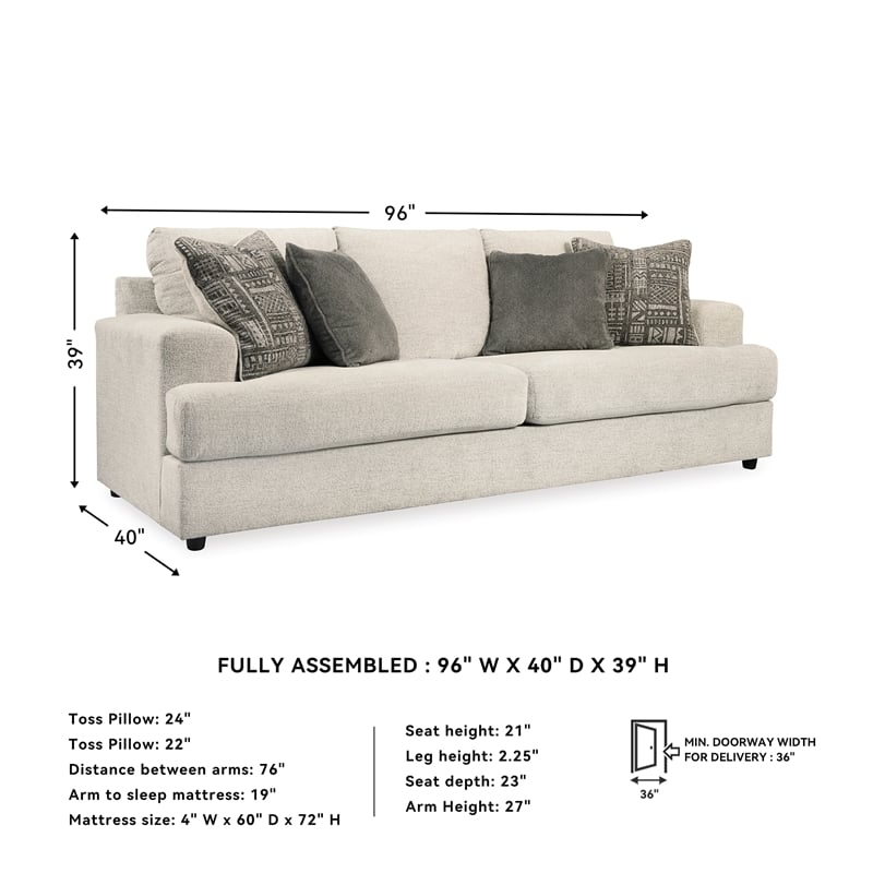 Signature Design by Ashley Soletren Queen Sleeper Sofa in Stone