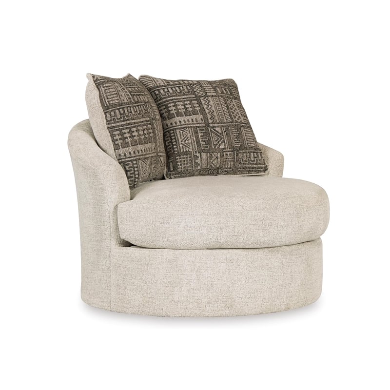 Signature Design by Ashley Soletren Swivel Accent Chair in Stone