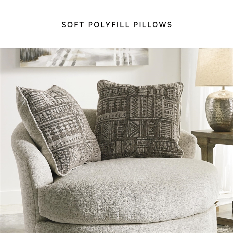 Signature Design by Ashley Soletren Swivel Accent Chair in Stone