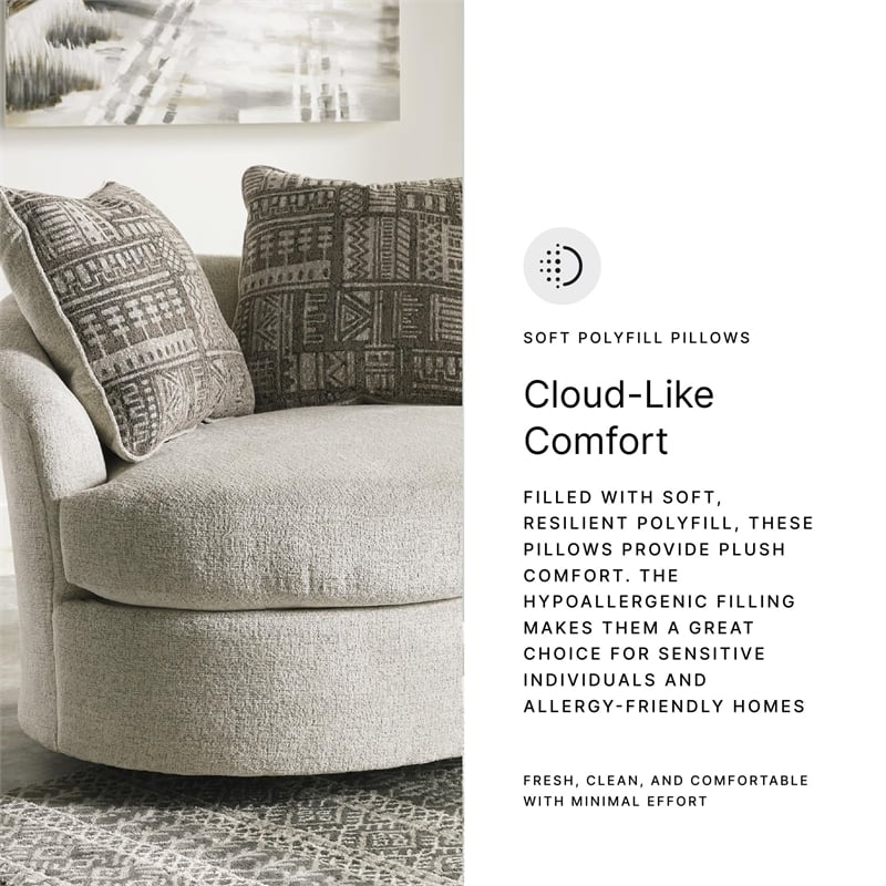 Signature Design by Ashley Soletren Swivel Accent Chair in Stone
