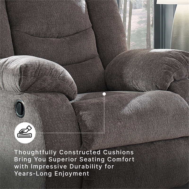 signature design by ashley tulen rocker recliner in gray