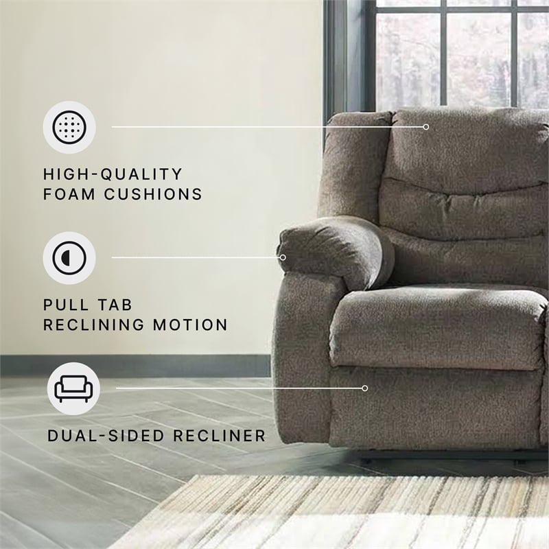 Signature Design by Ashley Tulen Reclining Sofa in Gray