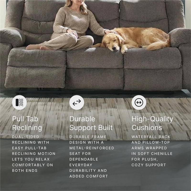 Signature Design by Ashley Tulen Reclining Sofa in Gray