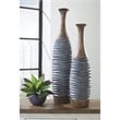 Signature Design by Ashley Blayze 2 Piece Vase Set in Antique Gray and Brown