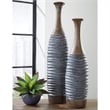Signature Design by Ashley Blayze 2 Piece Vase Set in Antique Gray and Brown