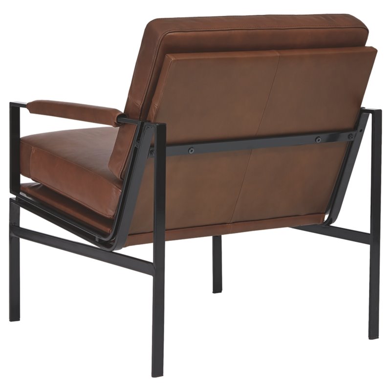 Signature Design by Ashley Puckman Leather Upholstered Accent Chair Brown/Silver
