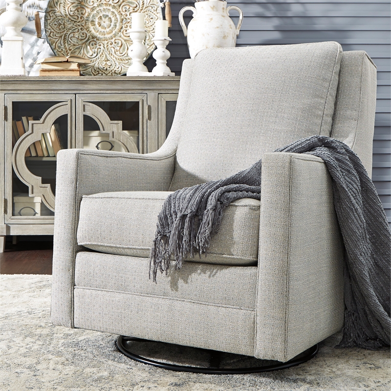 Signature Design by Ashley Kambria Swivel Glider Accent Chair in Frost