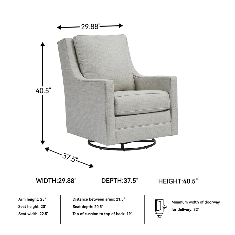 Signature Design by Ashley Kambria Swivel Glider Accent Chair in Frost