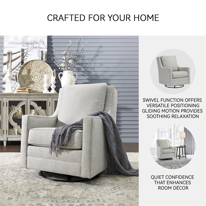 Signature Design by Ashley Kambria Swivel Glider Accent Chair in Frost