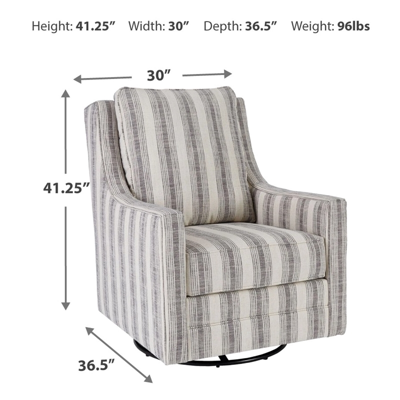 Signature Design by Ashley Kambria Swivel Glider Accent Chair in Ivory and Black