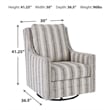 Signature Design by Ashley Kambria Swivel Glider Accent Chair in Ivory and Black